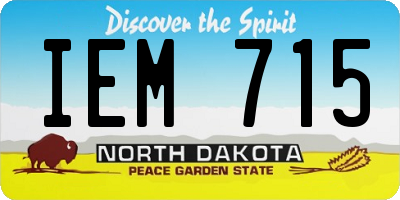 ND license plate IEM715