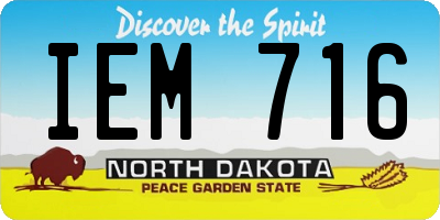 ND license plate IEM716