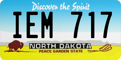 ND license plate IEM717