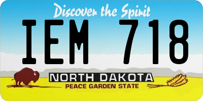ND license plate IEM718