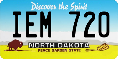ND license plate IEM720