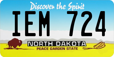 ND license plate IEM724