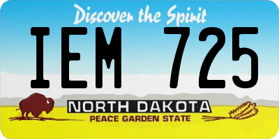 ND license plate IEM725