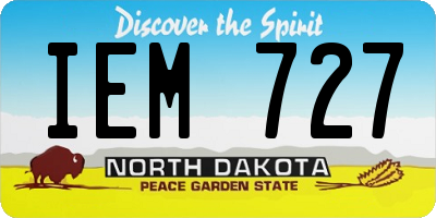 ND license plate IEM727