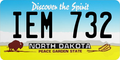 ND license plate IEM732
