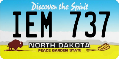 ND license plate IEM737