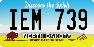 ND license plate IEM739