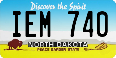 ND license plate IEM740