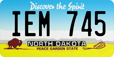 ND license plate IEM745