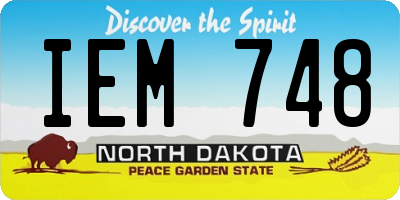 ND license plate IEM748