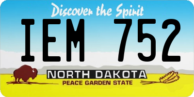 ND license plate IEM752