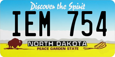 ND license plate IEM754