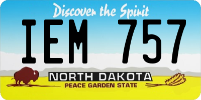 ND license plate IEM757