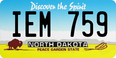 ND license plate IEM759