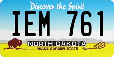 ND license plate IEM761