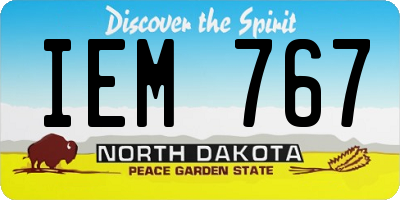 ND license plate IEM767