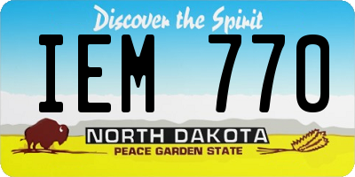 ND license plate IEM770