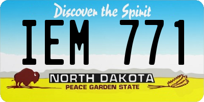 ND license plate IEM771