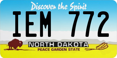 ND license plate IEM772