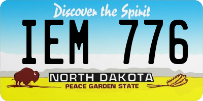 ND license plate IEM776