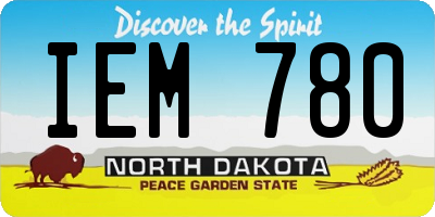 ND license plate IEM780