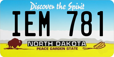 ND license plate IEM781