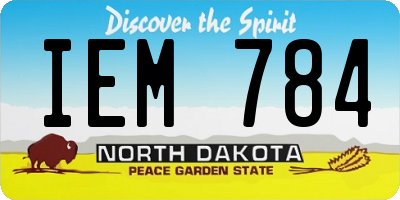 ND license plate IEM784