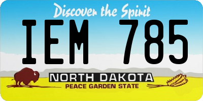 ND license plate IEM785