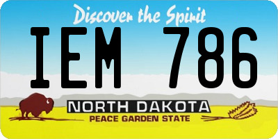 ND license plate IEM786