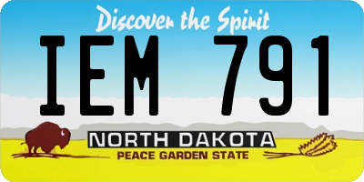 ND license plate IEM791
