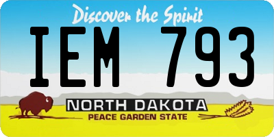 ND license plate IEM793