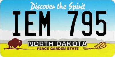 ND license plate IEM795