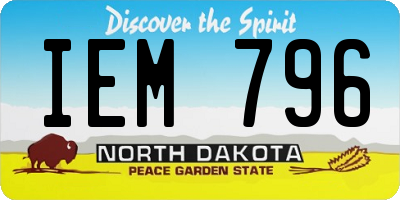 ND license plate IEM796