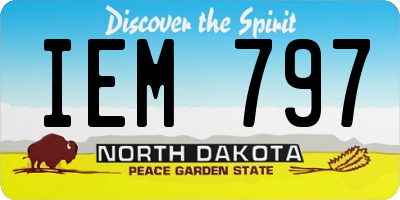 ND license plate IEM797
