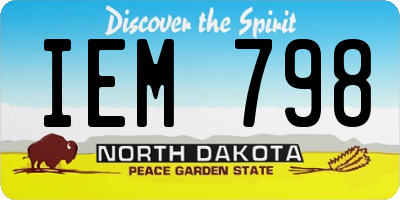 ND license plate IEM798