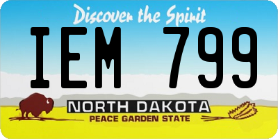 ND license plate IEM799