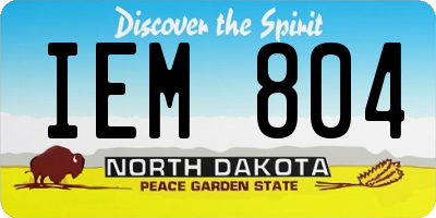 ND license plate IEM804