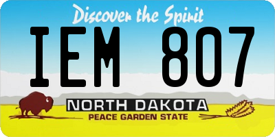 ND license plate IEM807