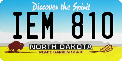 ND license plate IEM810