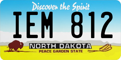 ND license plate IEM812