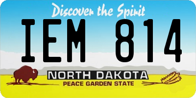 ND license plate IEM814