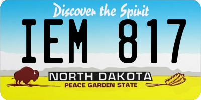 ND license plate IEM817