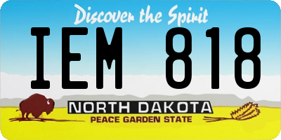 ND license plate IEM818