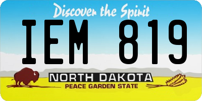 ND license plate IEM819