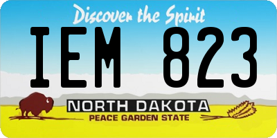 ND license plate IEM823