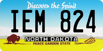ND license plate IEM824