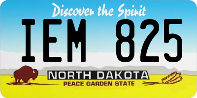 ND license plate IEM825