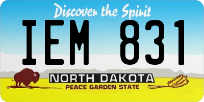 ND license plate IEM831