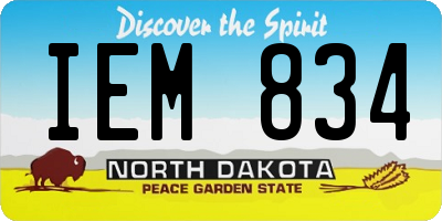 ND license plate IEM834