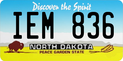 ND license plate IEM836